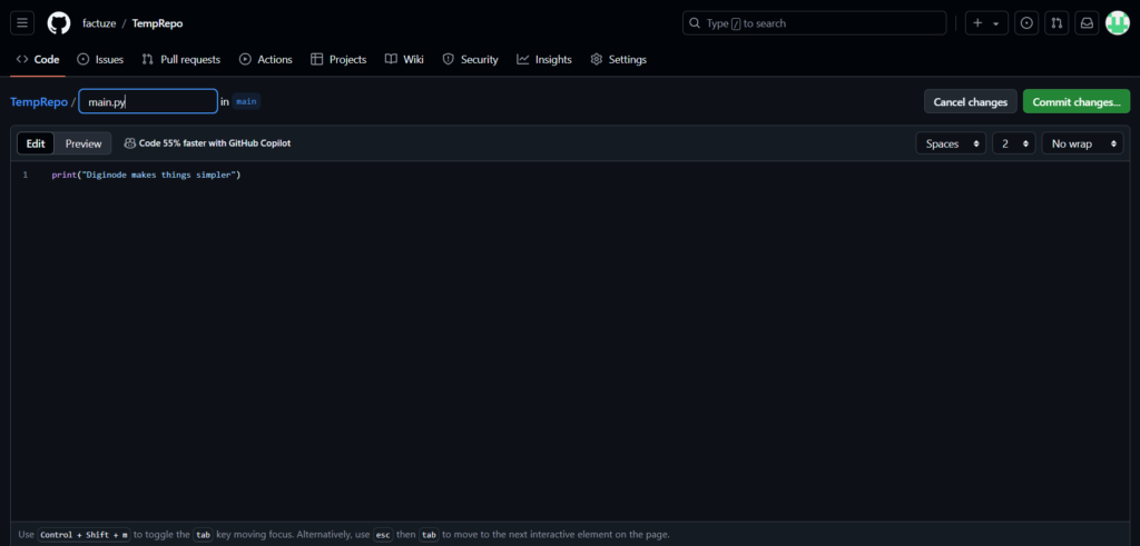 Editing Code on GitHub 5 Editing Code on GitHub