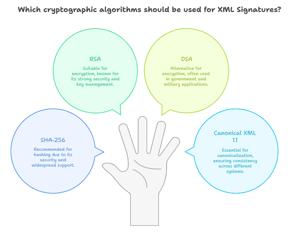 Cryptographic Algorithms Used in XML Signatures, Digital Signatures
