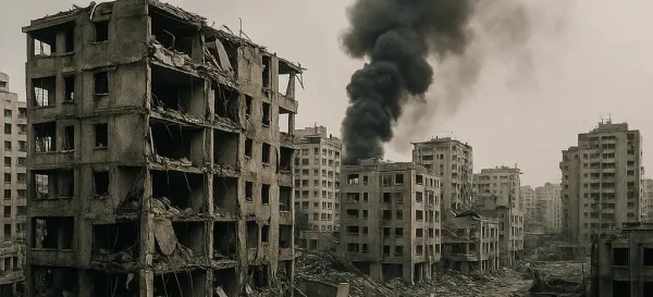 Massive Destruction After Missile Strikes Massive Destruction After Missile Strikes